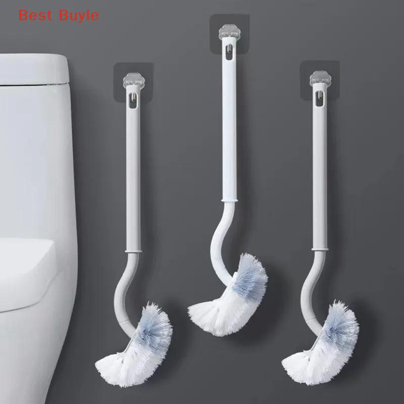 💖Best Buyle New Nhật Bản treo tường hình chữ S nhà vệ sinh bàn chải không có góc chết làm sạch bàn chải nhà vệ sinh làm sạch bàn chải phụ kiện phòng tắm