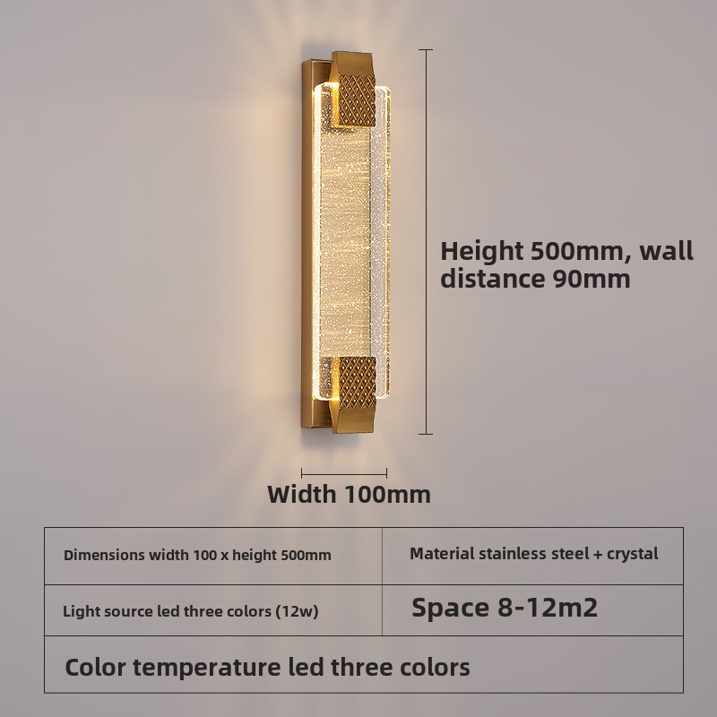 HEIKESZ Light luxury crystal led wall lamp simple atmosphere villa hotel living room background wall bedroom starry sky bedside lamp aislelamp light fixtures for celling light