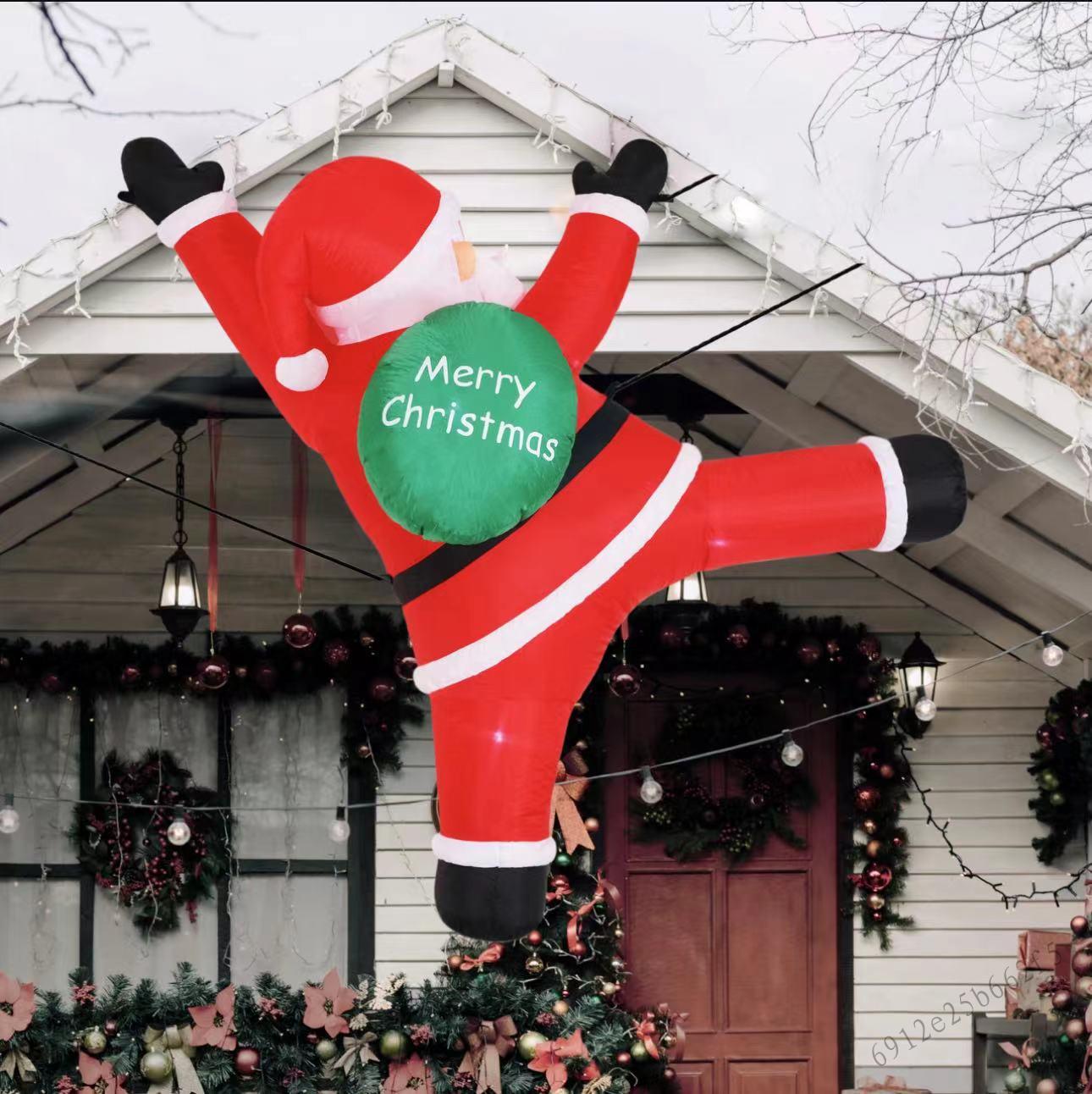 LED Inflatable Santa Claus Model - ของตกแต่งงานปาร์ตี้คริสต์มาสสำหรับการปีนกำแพงและสวน ราคา 3,642 บาท*ส่งฟรี
