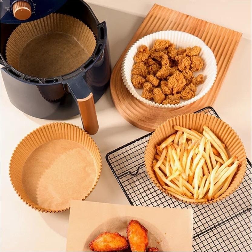 Giấy nến nâu lót nồi chiên không dầu 1 Set 50 Tờ size 20cm 23cm dùng cho nồi chiên, lò nướng Đồ Nhà Bếp