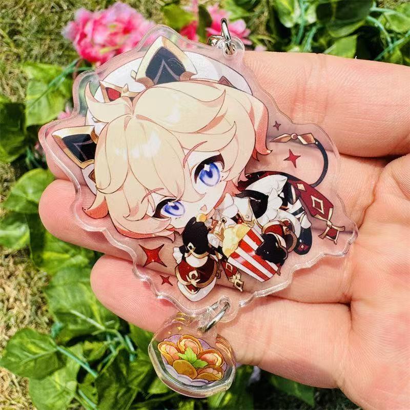 Genshin tác động Dahlia skirk Mặt dây chuyền Nhân Vật Game móc gắn chìa khóa Acrylic Keyring Bộ sưu
