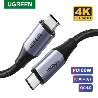 Ugreen 100W USB C to USB C Cable USB3.1 Thunderbolt3 Fast PD Cable for iPad Pro 2020 2021 MacBook Air 2019 MacBook Pro 2019 40Gbps USB Type C Charger Data Cable