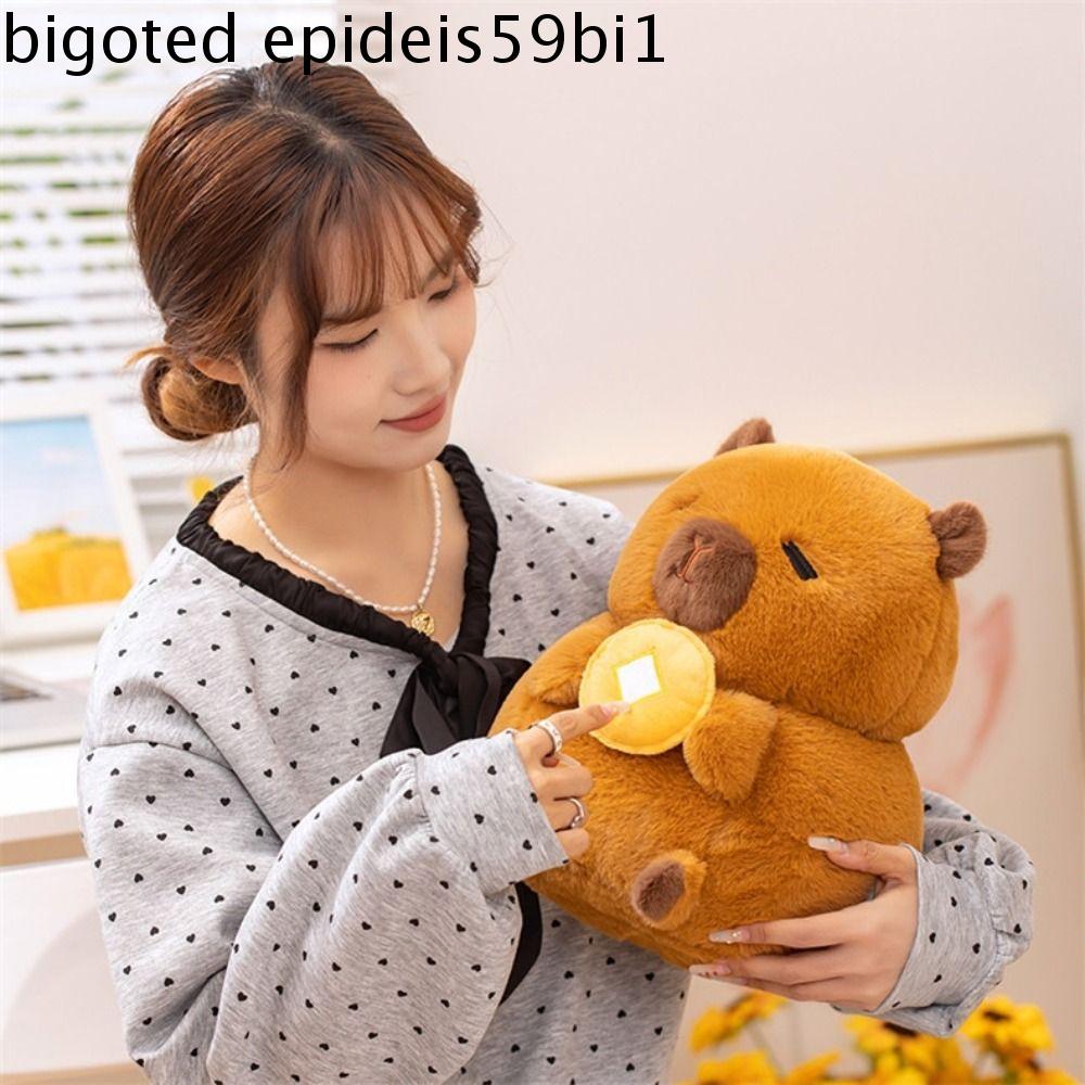 GOTEDE Màu cam Búp bê vải bông capybara Hoạt hình Vịt Đồ chơi cầm capybara Búp bê xoa dịu Lông mịn Đ