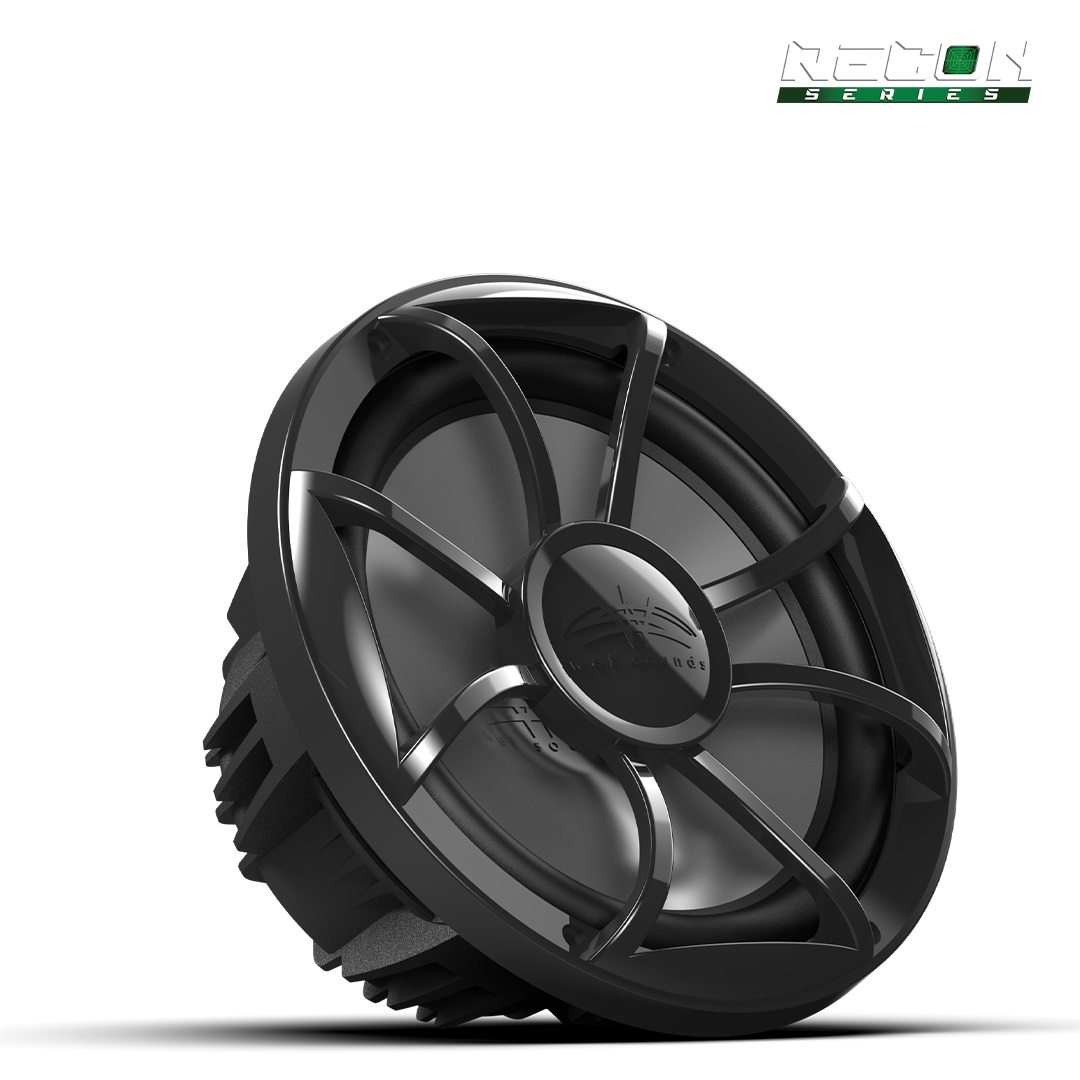 Wet Sounds Recon Subwoofer 10" XS Black Grille Gun Metal Cone-open grille (Ea)
4-OHM Impedance, model #: RECON 10 FA-BG