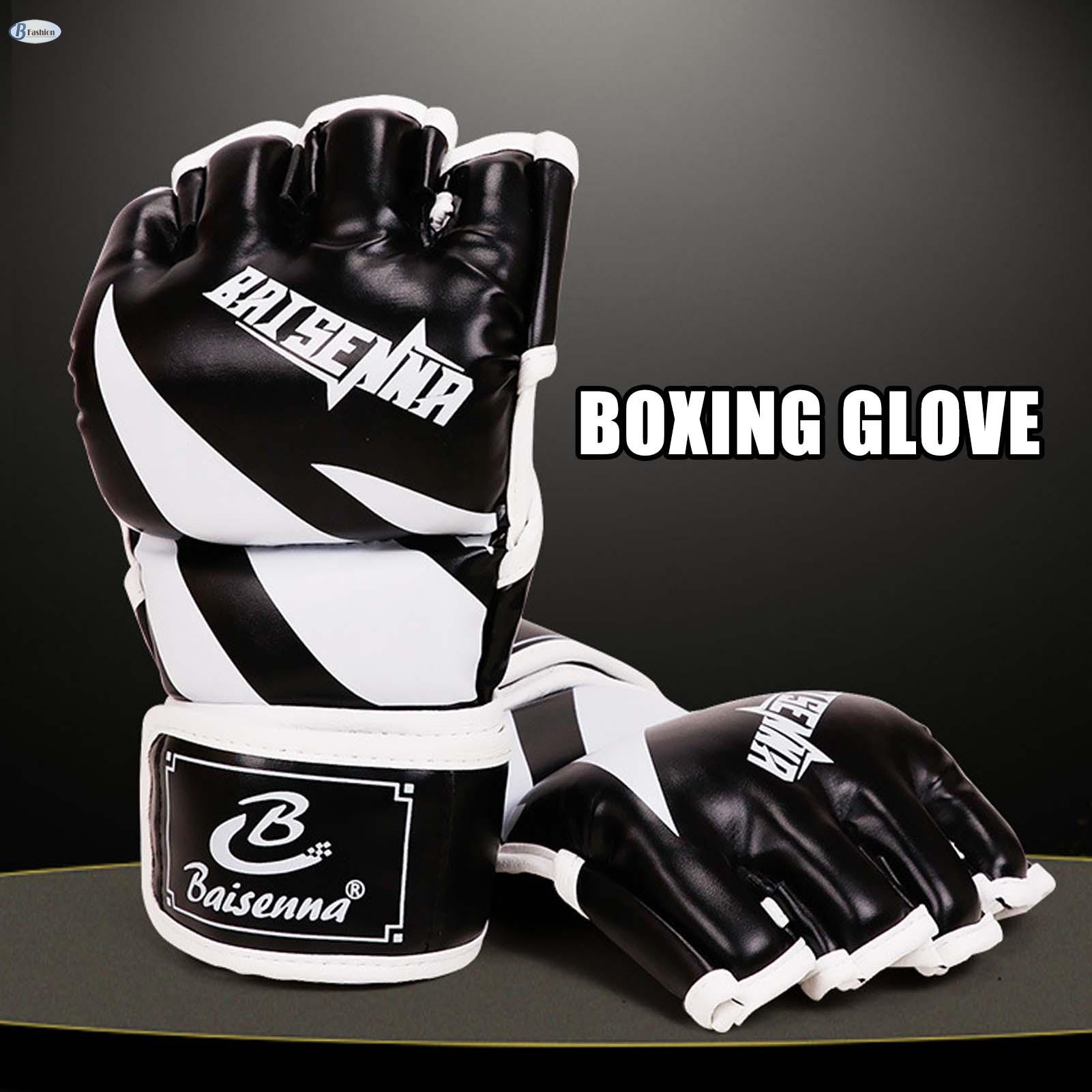 B-F Half Finger Boxing Sanda Gloves with Optimal Support Cushioning Hand Protection Suitable for Sparring Martial Arts BF-MY ราคา 263 บาท*ส่งฟรี