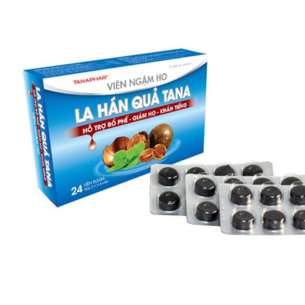 Viên ngậm giảm ho La hán quả Tana,nguồn gốc thiên nhiên giúp giảm đau họng, khản tiếng - Hộp 24 viên giá rẻ
