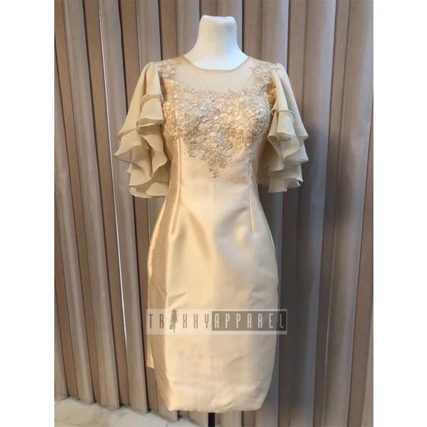 sachin and babi light blue dress Knee Length Modern Ninang Dress Elegant Formal Dresses For Ninang Sa Kasal  Stunning Wedding main image 0
