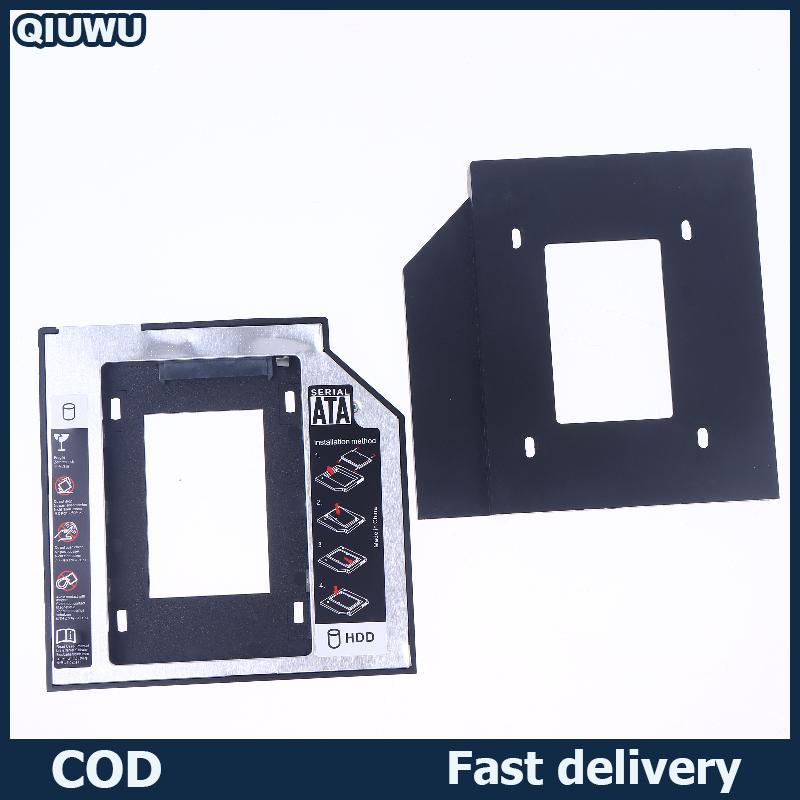 QIUWU 1ชุด2.5 SSD CD DVD TO HDD Case Enclosure CD-ROM optibay พลาสติกอะลูมิเนียมแบบสากล9.5 12.7mm SATA 3.0 2ND HDD Caddy ราคา 59 บาท*ส่งฟรี