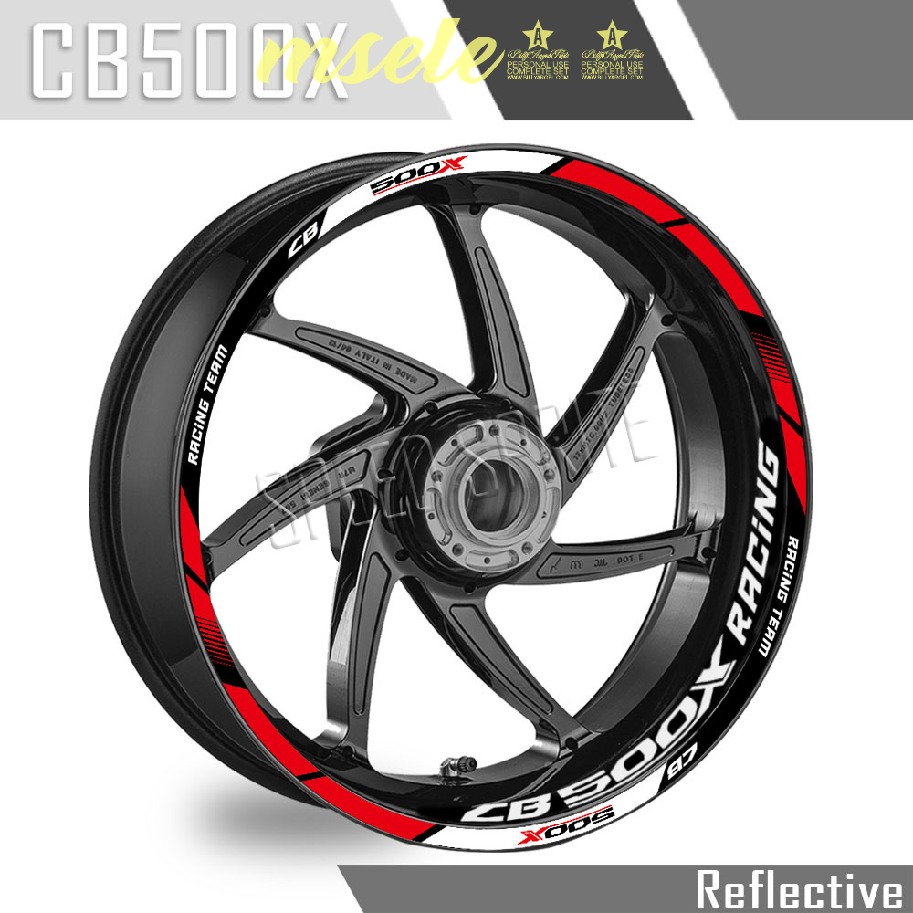 [msele] Reflective Motorcycle Accessories Wheel Stickers Hub Decals Rim Stripe Tape Waterproof For Honda CB500X CB 500X 2019-2023