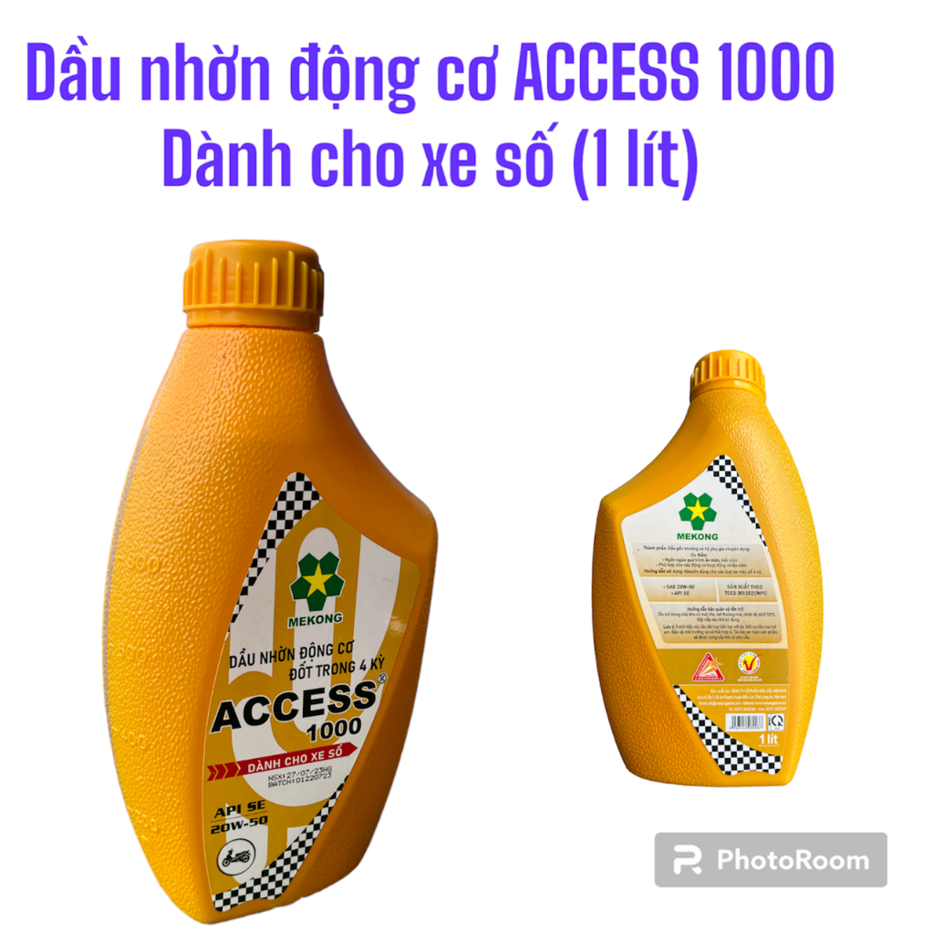 Dầu động cơ 4t chuyên dùng cho xe gắn máy access 1000 20w50, api se, dung tích 1 lít, thương hiệu mekong
