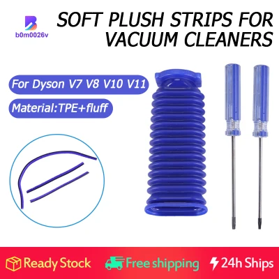 for Dyson V7 V8 V10 V11 Vacuum Cleaner Soft Roller Head Soft Plush Strip, Roller Suction Blue Hose