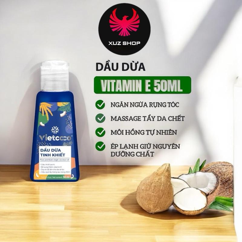50ml - Dầu dừa tinh khiết mỹ phẩm dưỡng mi dưỡng môi dưỡng da Vietcoco