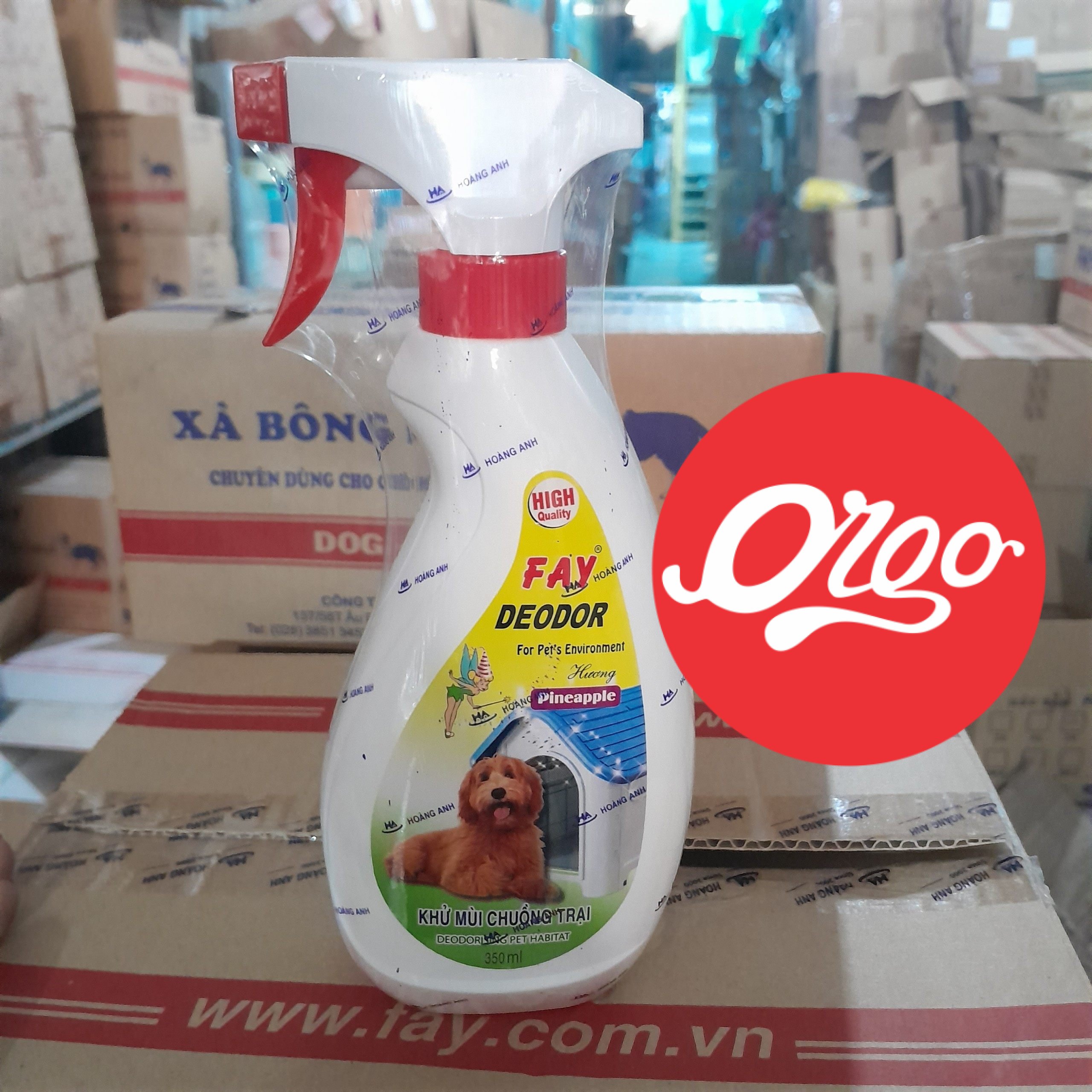 ORGO - Fay deodor 350ml Xịt khử mùi hôi chuồng xịt vệ sinh chuồng trại khử khuẩn cho chó mèo thú cưng mùi Dứa