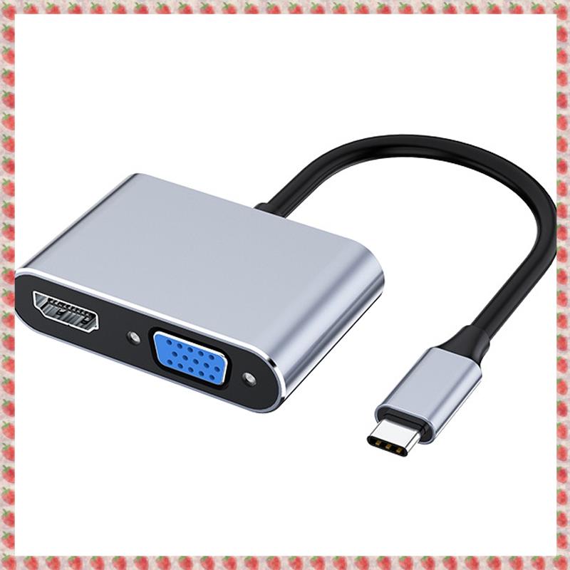 (RBPN) USB C to VGA Multiport Adapter 4K Type C USB-C HUB Video Projectors Converters Port Adaptor for Pro