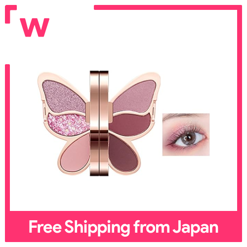 Dayaemmotq bướm Eyeshadow-Đi lại phấn mắt bền lâu chống nước Mini đa mục đích Phấn mắt 6 màu sắc hàng ngày bướm Eyeshadow