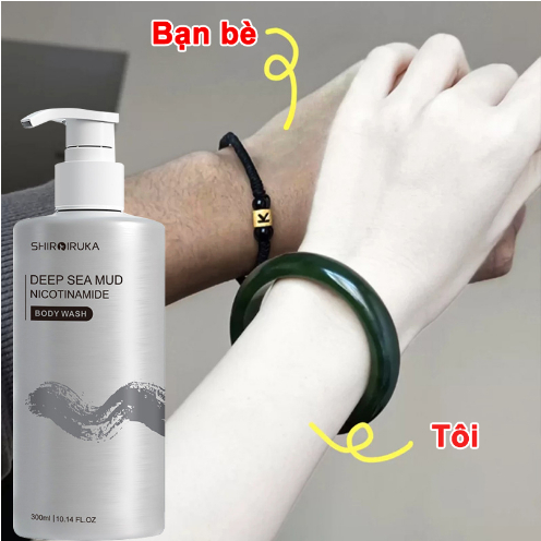 Sữa tắm trắng da dưỡng trắng body niacinamide 300ml sữa tắm bùn biển sâu gel tắm bùn núi lửa làm sáng da