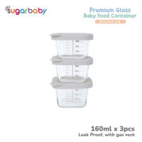 SUGAR BABY Premium Glass Jar Baby Food Container 3pcs BPA FREE | Peralatan Makan MPASI Bayi