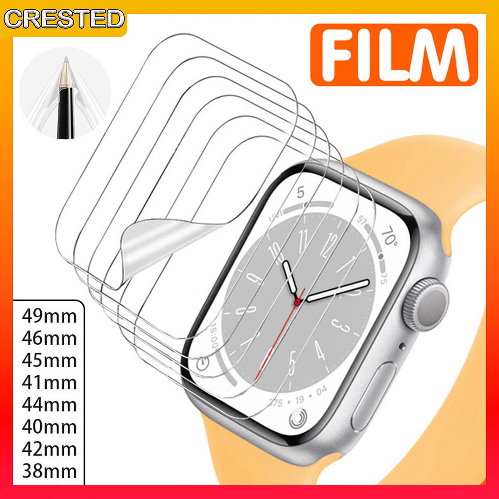 Screen Protector Soft Film for Smart Watch Iwatch Ultra 2 Series 10 9 8 7 6 SE 5 4 3 2 1 Smartwatch Cover 49mm 46mm 45mm 44mm 42mm 40mm 38mm ราคา 25 บาท*ส่งฟรี