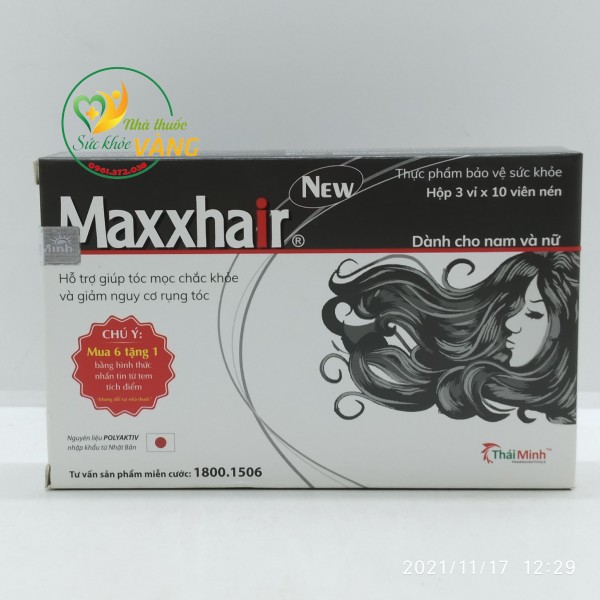 Viên uống mọc tóc Maxxhair new - Hỗ trợ giúp mọc tóc chắc khoẻ và giảm nguy cơ rụng tóc giá rẻ