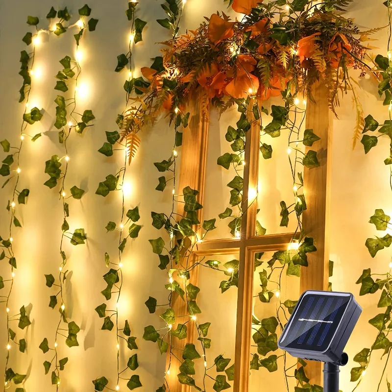 【Worth-Buy】 Solar Lights Fairy Maple Leaf 10/5/2m Waterproof Outdoor Garland Lamp For Garden Decoration Wedding Party Supplies