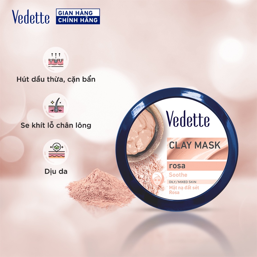 Mặt nạ đất sét vedette rosa 145g mnds-rs-hh0145