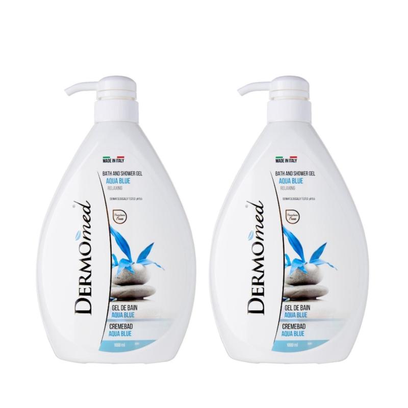 Buy DERMOMED BATH & SHOWER GEL AQUA BLUE 1000ML x 2 QTY Singapore