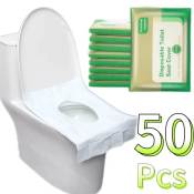 50Pcs Disposable Waterproof Toilet Seat Covers - Travel & Hotel Use