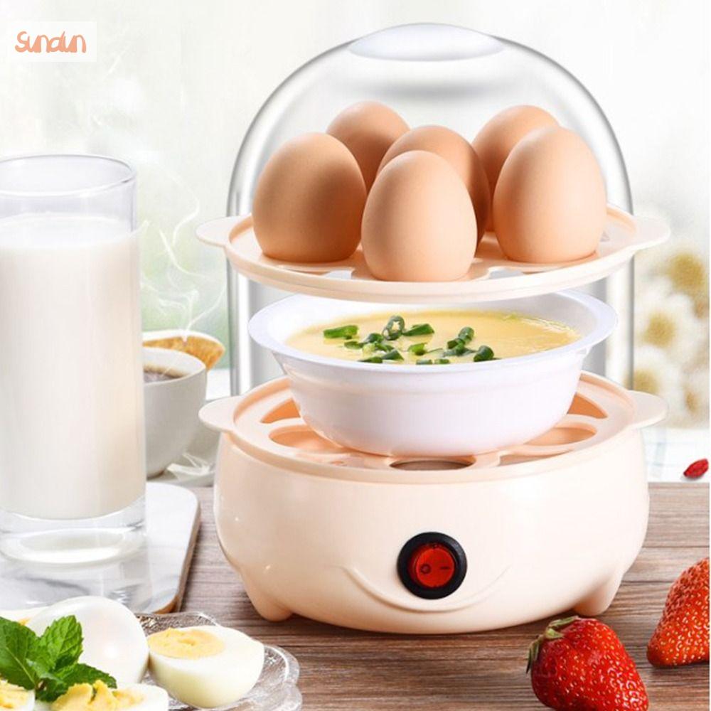 SUNDUN Một/hai lớp Tự động tắt Máy làm nóng trứng Ngô Sữa Bữa sáng Nồi hấp trứng Máy nấu ăn Nồi nấu trứng Nồi nấu trứng chạy điện