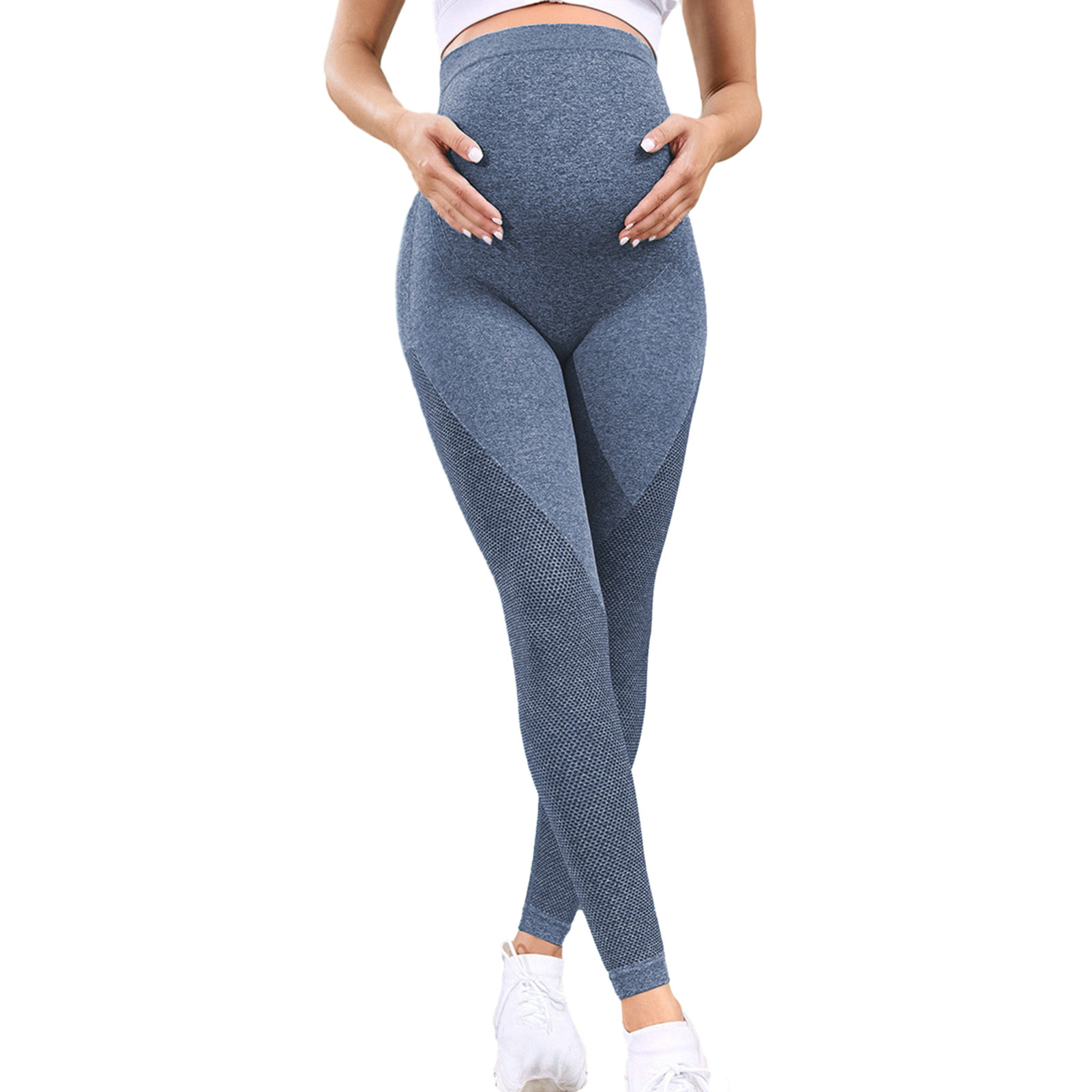 Meek Fantisia Maternities Quần yoga co giãn Maternities xà cạp thoải mái eo cao xà cạp cho bụng nữ mang thai hỗ trợ quần đan cho chín tháng mang thai Bộ Đồ định hình quần cho Mom-to-Be