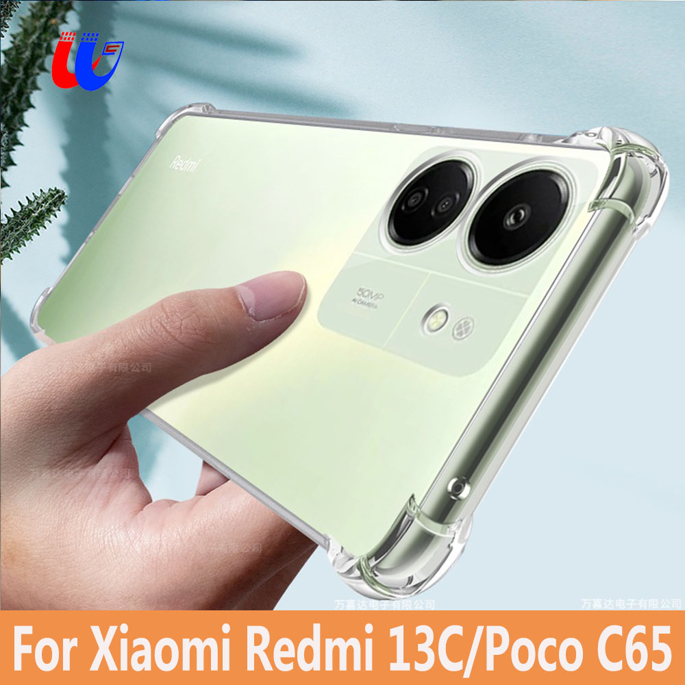 Cho Xiaomi Redmi 13C vỏ trong suốt vỏ lưng chống sốc redmy 13 C 13C Poko POCO C65 6.74inch 2023 máy ảnh bảo vệ vỏ mềm Silicone