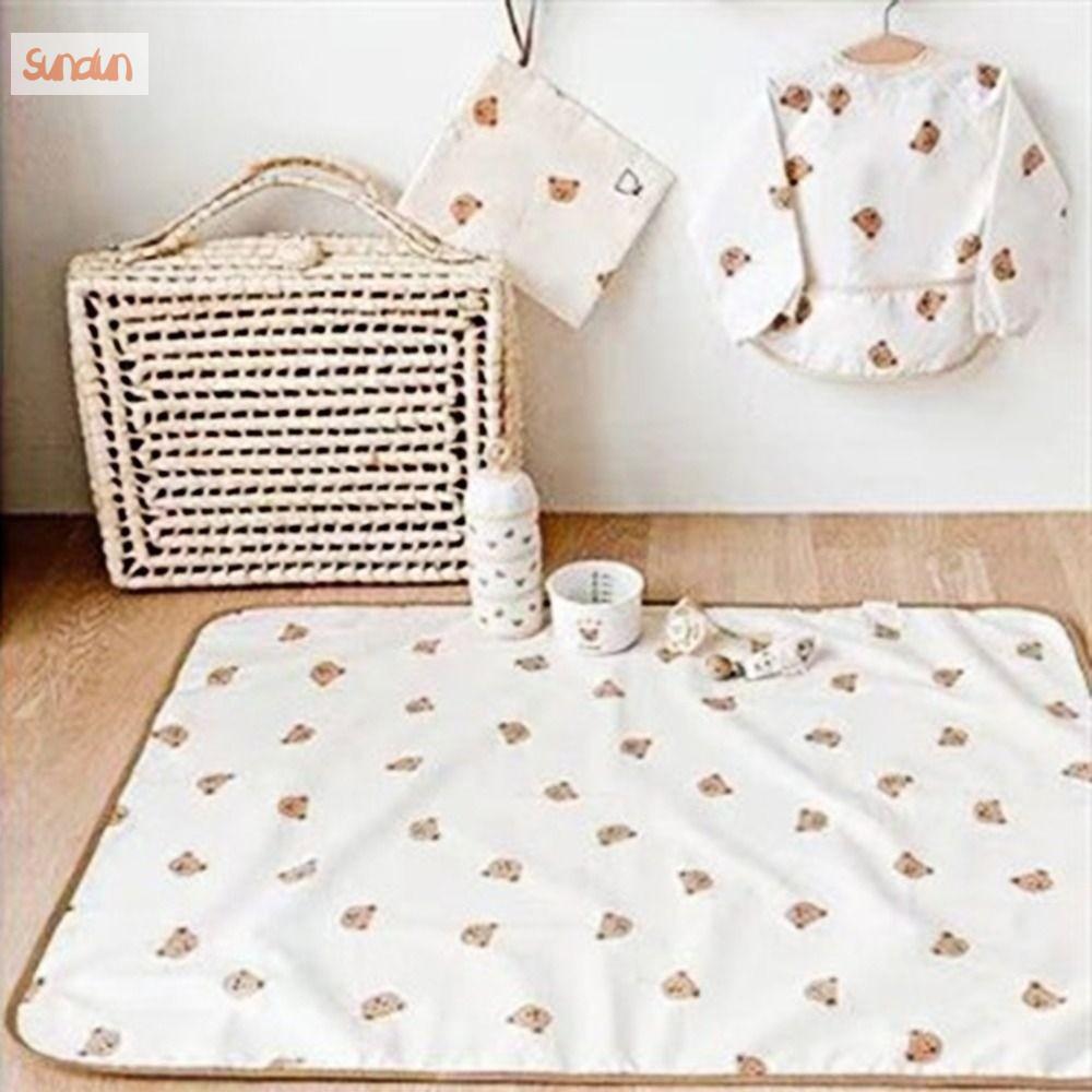 SUNDUN Đa chức năng Tấm lót thay tã cho bé Dot To Dot Chống thấm nước Gấu Tấm lót thay tã Đệm Có thể giặt Áo thay tã Đồ dùng cho trẻ sơ sinh
