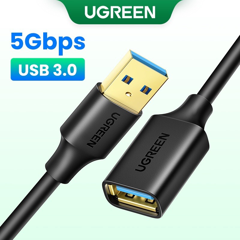 Cáp nối dài USB 3.0 UGREEN US129 - Dây dạng dẹt và tròn, dài 3m