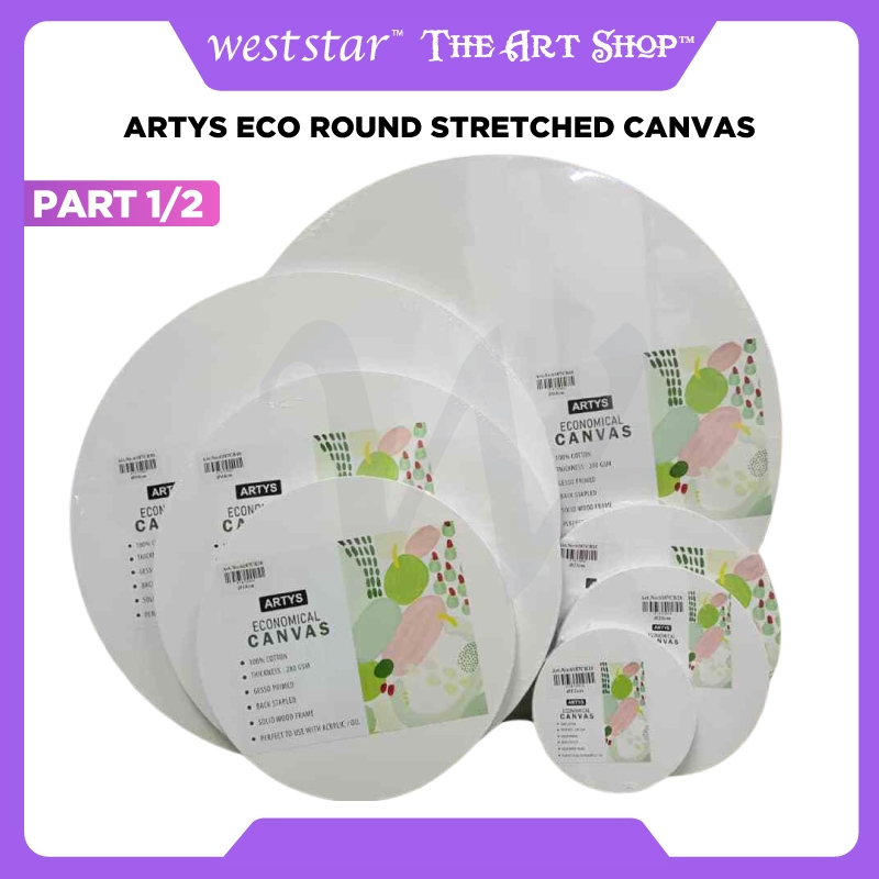 [WETAS] ARTYS Eco Round Canvas Stretched Canvas Panting Canvas Round For Acrylic / Oil Painting - PART 1