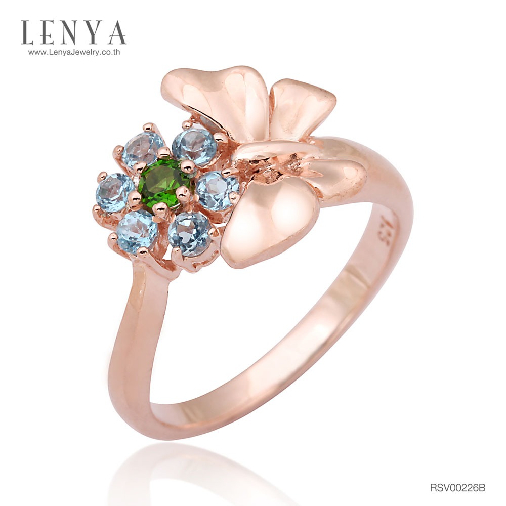 Lenya Chrome Diopside Gemstone Ring Enhances Creativity, Size 3 Mm, 925 Sterling Silver Body. Plated in Pink Gold ราคา 3,090 บาท*ส่งฟรี