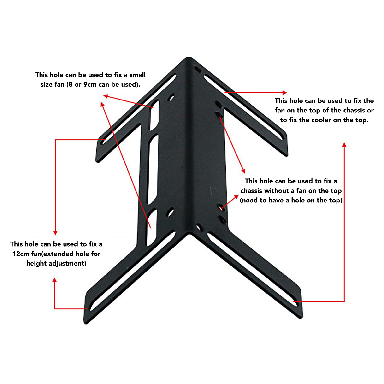 Aumotop Computer Fan Holder Durable Steel Mount Rack for 8cm 9cm 12cm Fans Heat Dissipation and Noise Reduction Chassis Stand Bracket for PC Modification (Black) Harga  13 Ringgit*Penghantaran Percuma