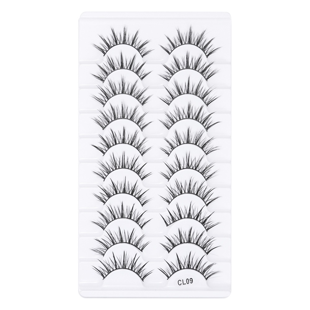 PZJBDI SHOP 10 Pairs Natrual Long Lông mi giả Không độc hại Thủ công Dụng cụ trang điểm mắt Thời trang nữ Dải toàn bộ Lông mi giả lông chồn 3D Nối mi - 6