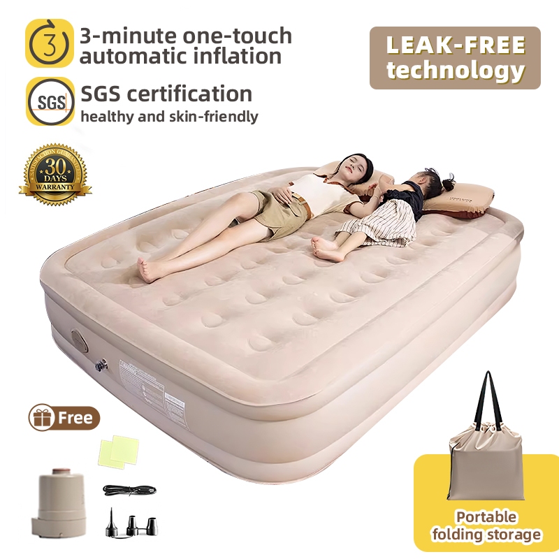 (hàng sẵn) Đệm Hơi Tự Bơm mount peak,Giường hơi đơn/đôi,Giường bơm hơi,kèm bơm điện Đệm hơi dày 40cm,dùng ở nhà hoặc đi cắm trại