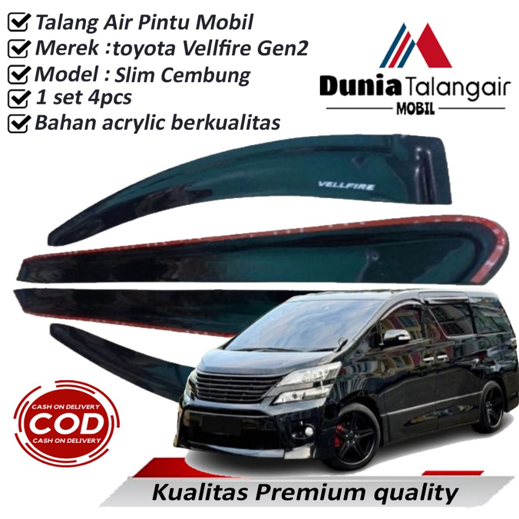 talang air mobil toyota Vellfire Gen2 THN 2009-2014 Premium Quality 4pintu Harga 300,000 rupiah*Gratis Ongkir
