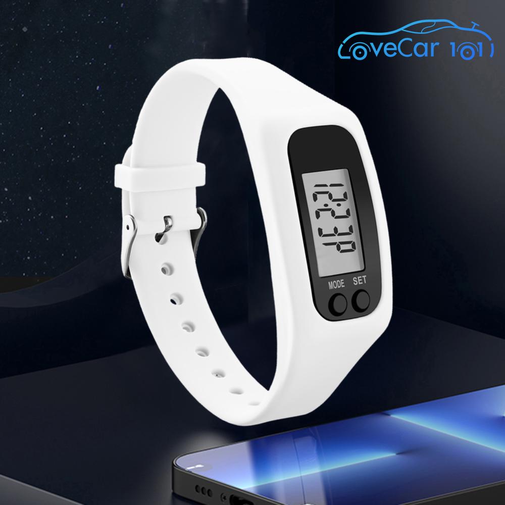 LED Pedometer Bracelet Walking Running Pedometer 12/24H Time Display Silicone Step Tracker Multi-Function Fitness Watch for Adults Kids ราคา 81 บาท*ส่งฟรี