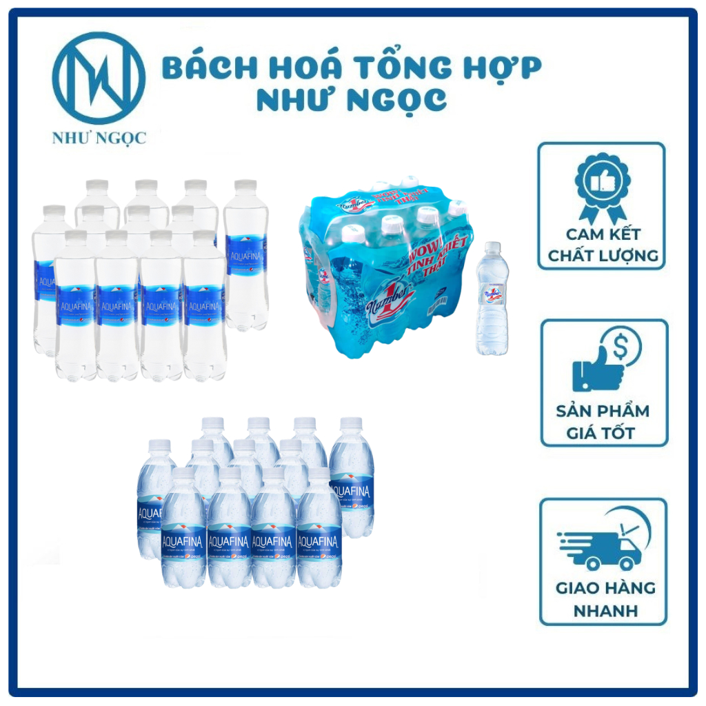 LỐC 12 CHAI - Nước Tinh Khiết Aquafina/ Number One - Bách Hóa Tổng Hợp Như Ngọc