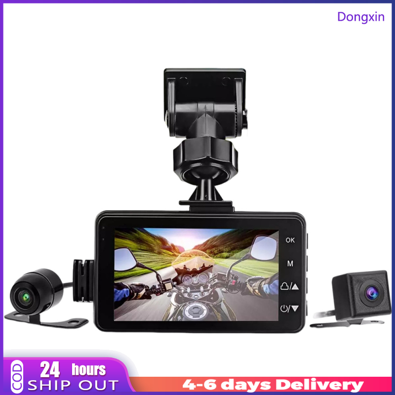 Dongxin MT80 Motorcycle Dash Camera Front Rear Dual Camera 3 Inch Screen
