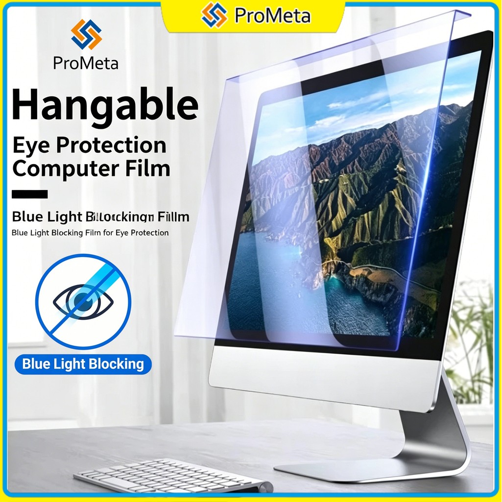 Chống Ánh Sáng Xanh Treo Miếng Dán để Bàn PC 15.6" - 27" 16:9 Tấm Chắn Chống Tia UV Acrylic Chống Mỏi Mắt Bảo Vệ Mắt