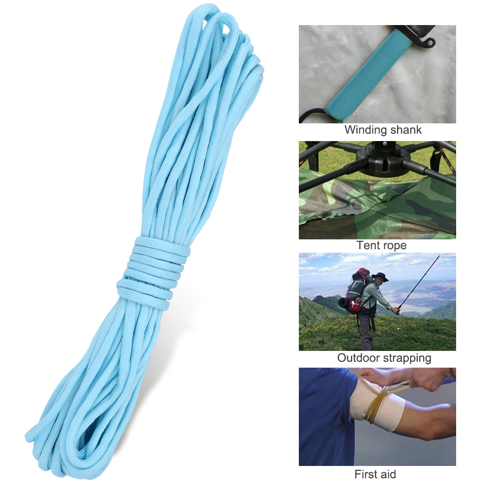 Dây dù 5 màu Dây paracord phát quang 9 lõi 10m ngoài trời dây bện sinh tồn dây phát sáng trong bóng tối