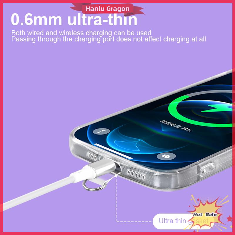 Hanlu TPU điện thoại di động Trường hợp Crossbody dây buộc cao trong suốt Gasket nối vá chống mất cố định phim