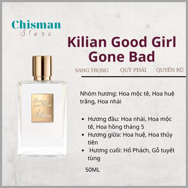 Nước hoa nữ  Kilian Good Girl Gone Bad 50ml - Mùi Hương Sang Trọng Quý Phái- Chisman