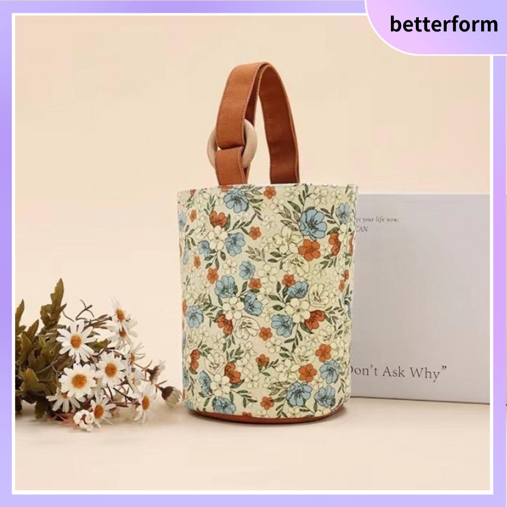 Retro Flower Bucket Bag by BETTERFORM - Large Capacity Handbag