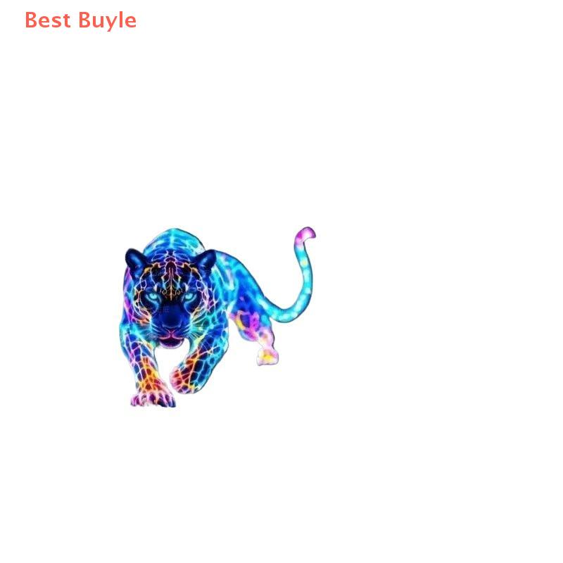 💖Best Buyle 1 cặp trang trí cửa sổ xe hơi sống động Neon Leopard dán xe máy không thấm nước cho xe tay ga bình nhiên liệu phía trước fairing Vinyl đề can