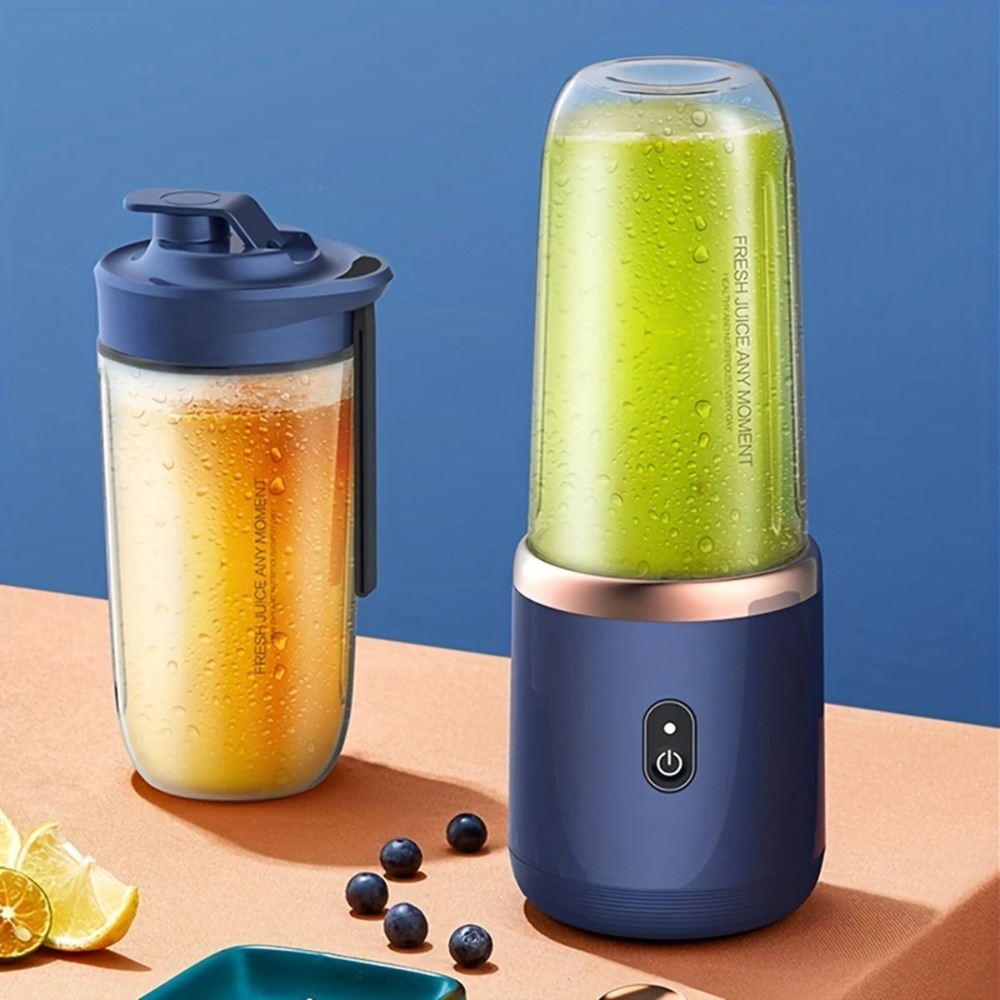 SHI RUI Sạc USB Máy Ép Trái Cây điện Xanh dương/Hồng Máy làm nước trái cây Máy xay sinh tố Mini 400ml Cốc ép trái cây Sữa lắc