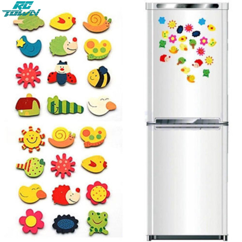 12Pcs/Set Cute Fridge Magnet Wooden Cartoon Shape Educational Toys for Kids ราคา 22 บาท*ส่งฟรี