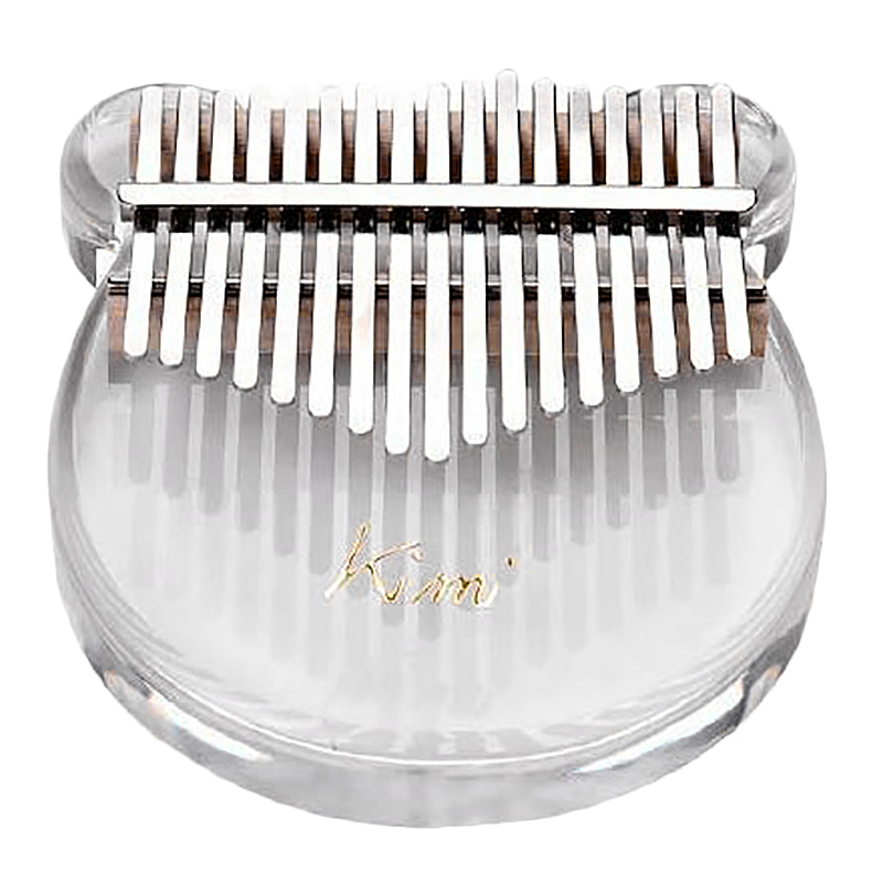 KIMI 17 Key Kalimba Acrylic Thumb Piano Transparent Keyboard Instrument with Tuner Hammer + Gig Bag + Sticks